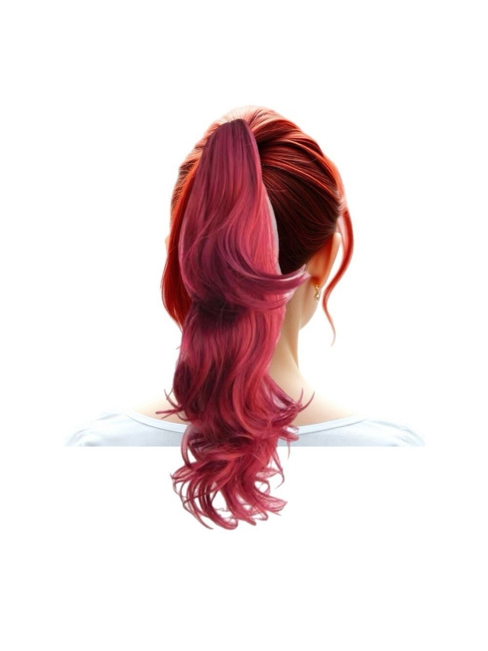 Ponytail Extensions, Red Hair Claw Clip Ponytails Extension Synthetic NIB